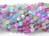 Matte Mystic Aura Quartz-Multi, 6mm (6.5mm) Round Beads-Gems: Round & Faceted-BeadXpert