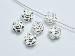 4pcs 925 Sterling Silver Beads - Flower, 5.4mm-BeadXpert