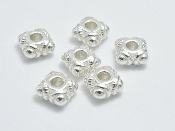 2pcs 925 Sterling Silver Beads, Square Beads, Spacer Beads, 5.8x5.8mm-BeadXpert