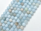 Matte Aquamarine Beads, 8mm (8.5mm) Round-BeadXpert