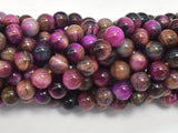 Tiger Eye - Fuchsia, 8mm, Round-BeadXpert