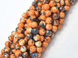 Rain Flower Stone, Orange, 8mm Round Beads-Gems: Round & Faceted-BeadXpert