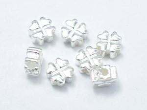 4pcs 925 Sterling Silver Beads-Flower, 5x5mm-Metal Findings & Charms-BeadXpert