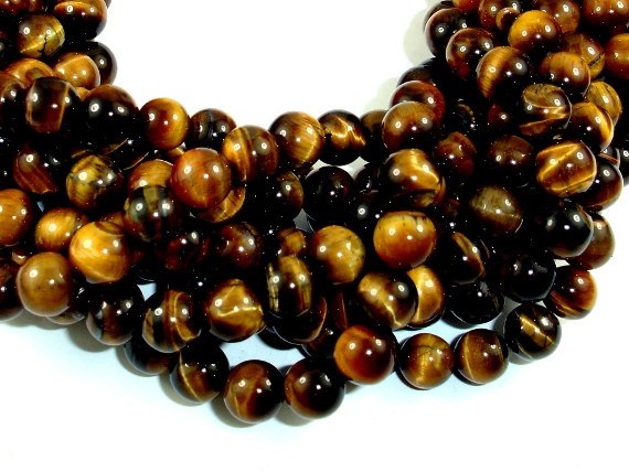 Tiger Eye Beads, 8mm, Round beads-Gems: Round & Faceted-BeadXpert