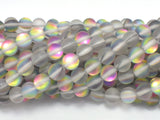 Matte Mystic Aura Quartz-Rainbow, 8mm Round-Gems: Round & Faceted-BeadXpert