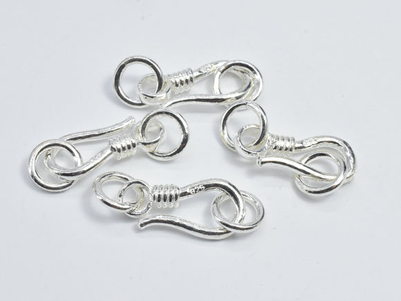 2pcs 925 Sterling Silver S Clasps, S Hook Clasp Connector, S Clasp, 14x7mm-Metal Findings & Charms-BeadXpert