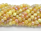 Mystic Coated Fire Agate- Yellow, 6mm, Faceted-BeadXpert