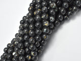 Shell Howlite-Black, 8mm (8.5mm)-Gems: Round & Faceted-BeadXpert