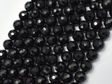 Black Tourmaline Beads, 8mm (8.4mm) Faceted Round-Gems: Round & Faceted-BeadXpert
