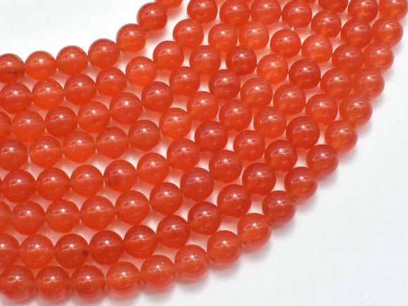 Jade - Orange Red, 8mm Round-BeadXpert