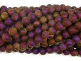 Druzy Agate Beads, Purple Gold Geode Beads, 6mm (6.5 mm) Round-Agate: Round & Faceted-BeadXpert