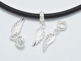 2pcs 925 Sterling Silver Charms, Connector, Angel Wings, 18x6mm-BeadXpert