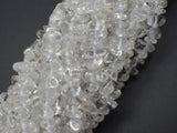 Clear Quartz, 4mm - 9mm Pebble Chips Beads, 33 Inch-Gems:Assorted Shape-BeadXpert