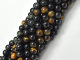 Blue / Yellow Tiger Eye, 8 mm Round Beads, 15.5 Inch-BeadXpert