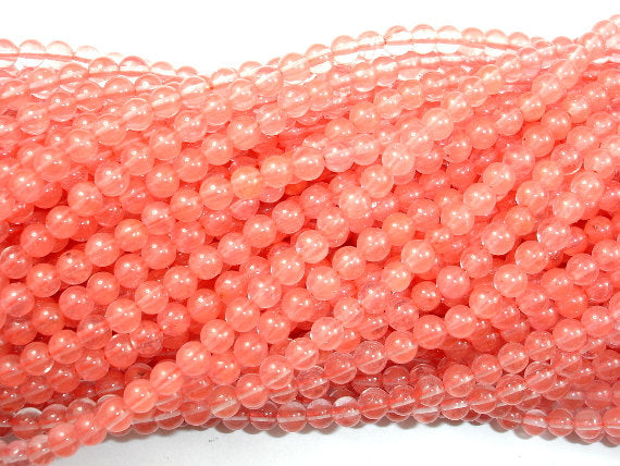 Cherry Quartz Beads, Round, 4mm-BeadXpert
