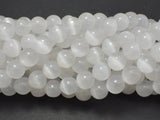 AA Selenite, Gypsum, 8mm (8.3mm) Round-Gems: Round & Faceted-BeadXpert