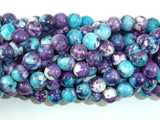 Rain Flower Stone Beads, Blue, Purple, 8mm Round Beads-Gems: Round & Faceted-BeadXpert