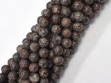 Brown Snowflake Obsidian Beads, Round, 8mm-BeadXpert