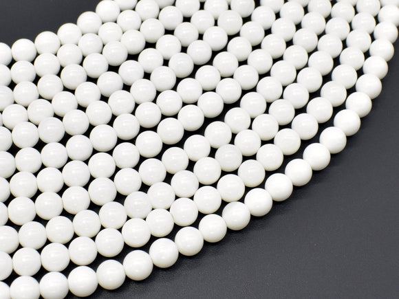 Tridacna Shell, 6mm Round Beads-Gems: Round & Faceted-BeadXpert