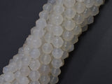 White Agate 8mm Bell Beads, 14 Inch-BeadXpert