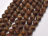 Matte Tibetan Agate Beads, 10mm Round Beads-Agate: Round & Faceted-BeadXpert