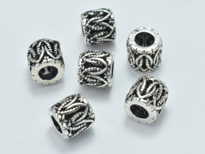 4pcs 925 Sterling Silver Beads-Antique Silver, 5x4.8mm, Tube Beads, Spacer Beads-BeadXpert