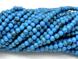 Turquoise Howlite Beads, Blue, 4mm Round Beads-Gems: Round & Faceted-BeadXpert