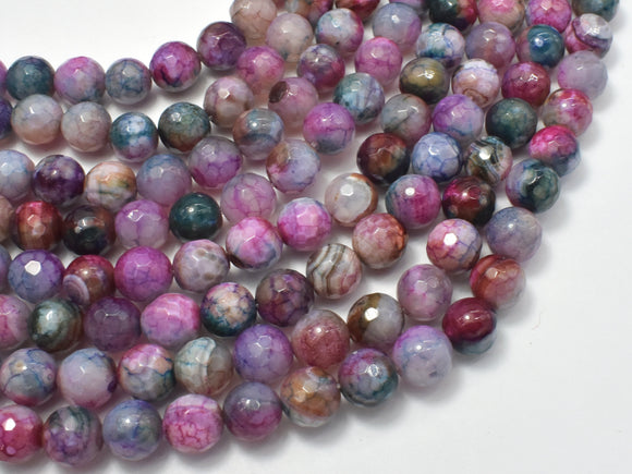 Agate Beads, Multi Color, 8mm Faceted Round-Gems: Round & Faceted-BeadXpert