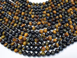 Blue / Yellow Tiger Eye, 8mm (8.3mm) Round Beads-Gems: Round & Faceted-BeadXpert