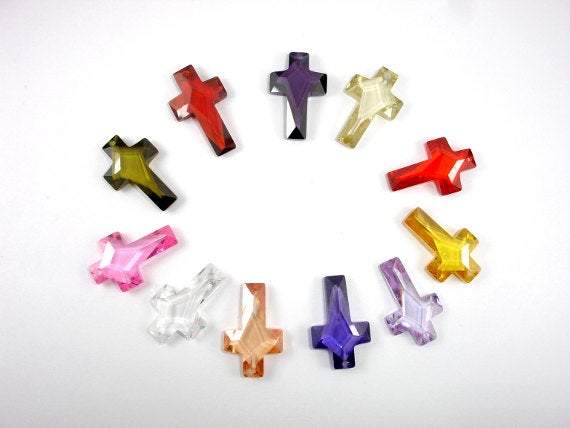 CZ beads,14x22mm Faceted Cross Pendant-Cubic Zirconia-BeadXpert