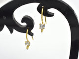 4pcs 24K Gold Vermeil Earring Hook, 925 Sterling Silver Earwire, Fishhook, 15x10mm-Metal Findings & Charms-BeadXpert