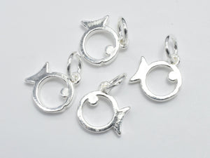 2pcs 925 Sterling Silver Charms, Fish Charms, 10x8mm-Metal Findings & Charms-BeadXpert