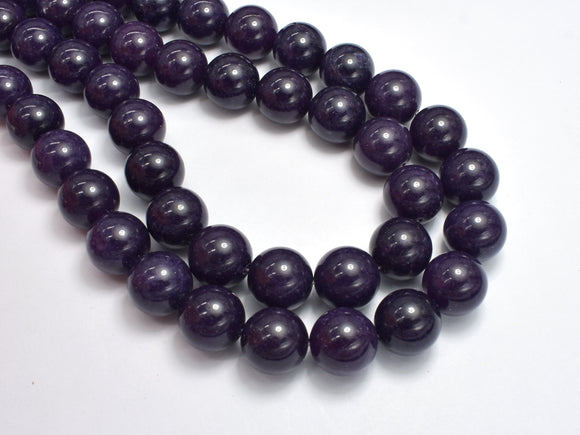 Jade - Dark Purple, 14mm, Round Beads-BeadXpert