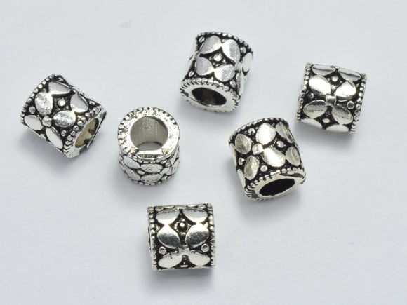 4pcs 925 Sterling Silver Beads-Antique Silver, 5x5mm, Tube Beads, Spacer Beads-BeadXpert