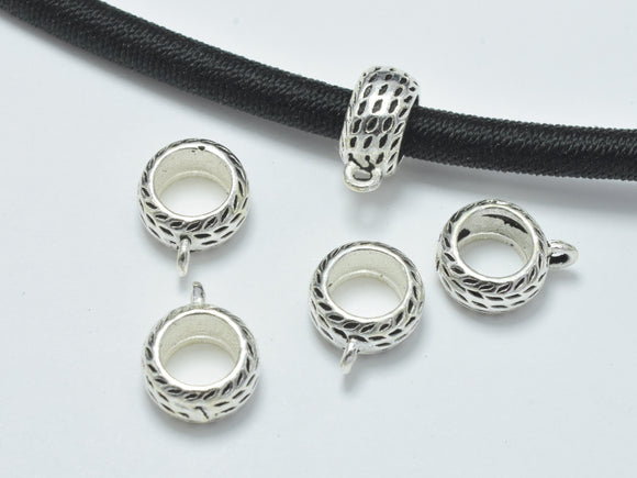 4pcs 925 Sterling Silver Bead Connector-Antique Silver, Rondelle, 7.5x4mm, Hole 4.8mm-BeadXpert