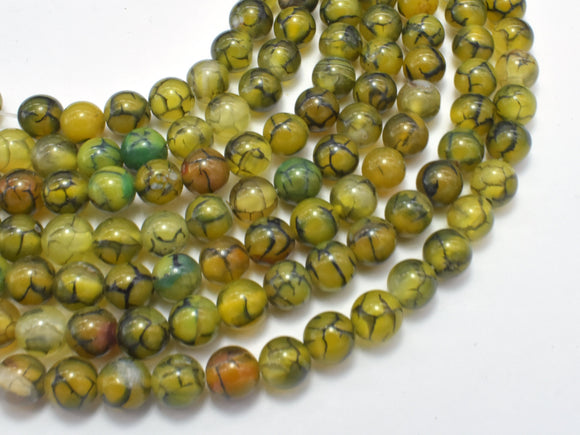 Dragon Vein Agate Beads-Green, 6mm (6.5mm) Round-Gems: Round & Faceted-BeadXpert