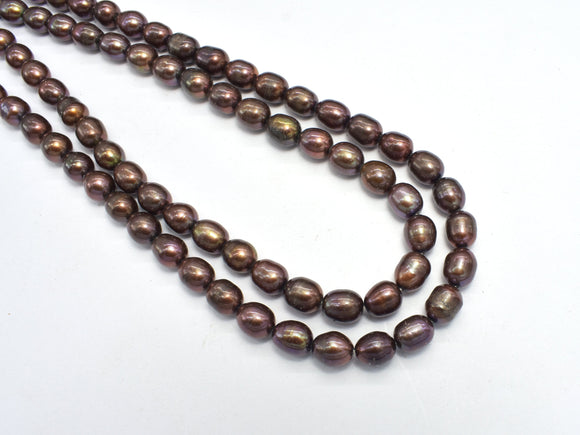 Fresh Water Pearl Beads, Brown, 6.5x7.5mm Rice Beads-BeadXpert