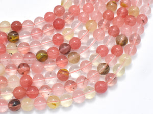 Fire Cherry Quartz Beads, Round, 8mm-BeadXpert