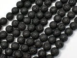 Black Lava Beads, Round, 8mm-Gems: Round & Faceted-BeadXpert