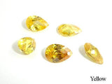 CZ beads, Faceted Pear, 7x10mm-Cubic Zirconia-BeadXpert