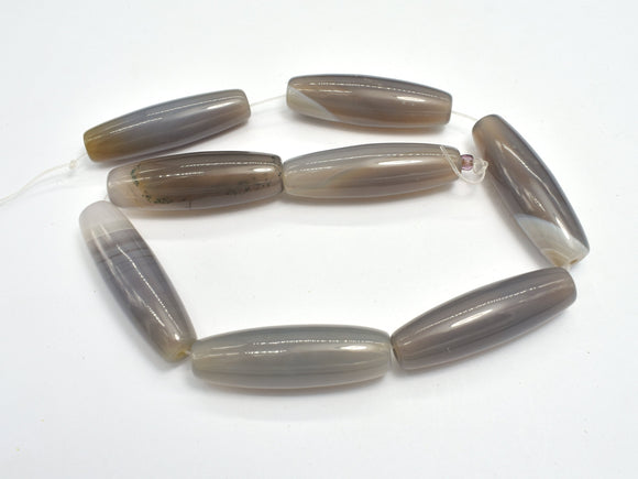 Gray Agate, 12x40mm Rice Beads-BeadXpert