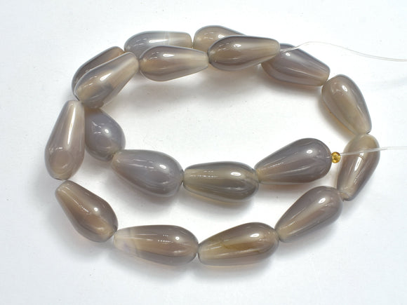 Gray Agate Beads, 10x21mm Rice Beads-BeadXpert