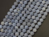 Blue Chalcedony , Blue Lace Agate, 8mm Round-BeadXpert