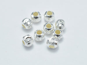 20pcs 4mm 925 Sterling Silver Beads, 4mm x 3.4mm Rondelle Beads-Metal Findings & Charms-BeadXpert