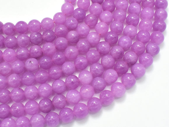 Jade - Purple, 8mm Round Beads, 14.5 Inch-BeadXpert