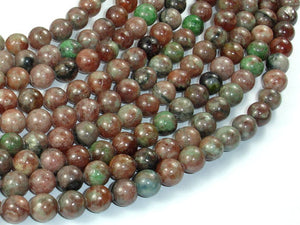 Red Green Garnet, 8mm Round Beads-BeadXpert