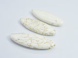 White Howlite 20x57mm Marquise Beads, Side Drilled, 4pieces-BeadXpert