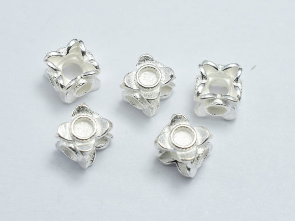 2pcs 925 Sterling Silver Beads, 5.5x5.5mm Cube Beads-BeadXpert