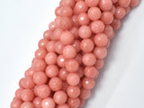 Jade Beads, Salmon Pink, 8mm Faceted Round-Gems: Round & Faceted-BeadXpert