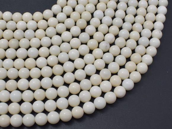 Ivory Jade Beads, 6mm (6.3mm)-Gems: Round & Faceted-BeadXpert